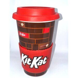 Kit Kat Travel Coffee Mug With Red Silicone Lid & Sleeve